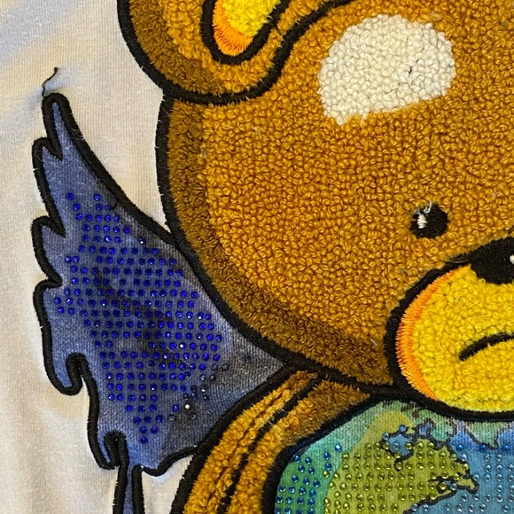 Civilized Mens World Is Mine Tee Chenille Bear w Rhinestone Embellishments / XXL - Picture 4 of 13